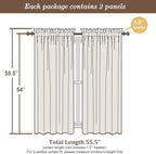 Chyhomenyc Ivory Sheer Curtains 54 Inch Length 2 Panels - Image 5