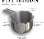 Color Up 2 Cup Measuring Cup, 480ml Stainless Steel Metal, Easy-Pour Spouts - Image 5