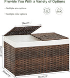 Storage Basket with Lid Rattan Woven Storage Baskets with 2 Separate Lids - Image 4