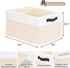 Criusia 8 Pack Large Storage Basket, Fabric Blanket Basket Living Room - Image 2