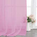 Chyhomenyc Light Pink Sheer Curtains 84 Inch Length 2 Panels, Light Filtering - Image 8