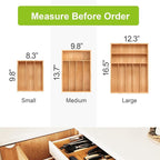 Bamboo Utensil Drawer Organizer, Kitchen Drawer Organizer - Image 2