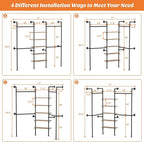 Aheaplus Industrial Pipe Clothing Rack, Reversible 6.42FT Clothes Rack - Image 7