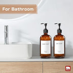GMISUN Amber Glass Soap Dispenser, 2 Pack Bathroom Hand Soap Dispensers - Image 7