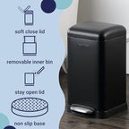 happimess HPM1012B Betty Retro Mini 3.2-Gallon Step-Open Trash Can - Image 4