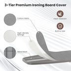 COSTWAY Over The Door Ironing Board, Space-Saving Metal Hanging Ironing Board - Image 3