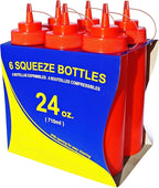 New Star Foodservice 26405 Squeeze Bottles, Wide Mouth, 24 oz by NewStarFoodservice