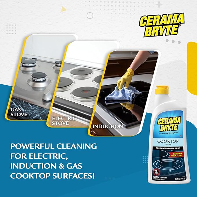 Cerama Bryte Removes Tough Stains Cooktop and Stove Top Cleaner - Image 3