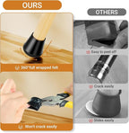 24 PCS Silicone Chair Leg Floor Protectors Small Rubber Felt Furniture Pads - Image 4