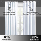 RYB HOME White Curtains for Small Window Energy Efficiency Room Darkening - Image 5