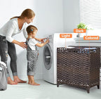 Laundry Hamper with 3 Removable Liner Bags; 132L Handwoven Rattan Laundry - Image 2