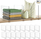 Shelf Dividers Purse Organizer for Closet: 16-Pack Acrylic Bag Storage by SortNStore