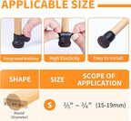 Ezprotekt 24 Pcs Small Black Silicone Chair Leg Floor Protectors - Image 2