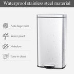 AthLike Trash Can, Stainless Steel Kitchen Garbage Can, Step Waste Bin - Image 6