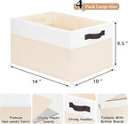 Criusia 4 Pack Baby Clothes Organizer Bins, Fabric Collapsible Storage Baskets - Image 2
