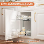 ROOMTEC Individual Pull Out Cabinet Organizer, 2 Tier Spice Rack Organizer - Image 2