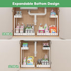 REALINN Under Sink Organizer, 2 Tier Expandable Under Cabinet Organizer - Image 3