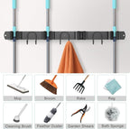 Broom Holder Wall Mount, 2 Packs Black Stainless Steel Tool Storage Organizer - Image 5
