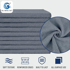 GLIMGLINT Grey Microfiber Cleaning Cloth, 12 Pack Cleaning Towels - Image 3