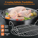 16.5inch Oval Roasting Rack for Oven, Gifts for Mom Men Wife, Stainless Steel - Image 6