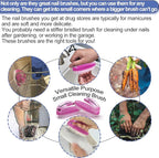 Handle Grip Nail Brush for Cleaning Fingernails Hands & Under Nails, Stiff - Image 4