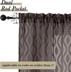Aiyufeng Sheer Curtains 63 Inch Length 2 Panels Set, Solid Brown Light - Image 4
