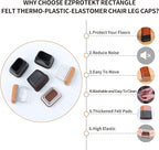 Ezprotekt 24 Pcs Rectangle Clear Silicone Chair Leg Floor Protectors Caps - Image 3