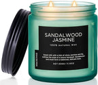 M&SENSE Sandalwood Jasmine Scented Candle, 11.6oz 70 Hours Burn Time Clean Non by MSENSE