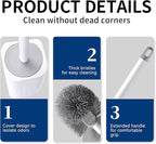Toilet Brush & Holder Set, Lightweight Plastic Handle, Space Saving - Image 6