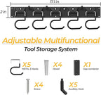 34 Inch Garden Tool Organizer Wall Mount - Image 6