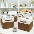 HNZIGE Fabric Cubes Storage Bins Set of 4, 11 x 11 Clothes Storage Cube Baskets - Image 7
