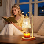Antique Brass Candle Warmer Lamp WithTimer and Dimmer, Fragrance Electric Wax - Image 9