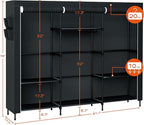 Portable Closet, 81.1 Inch Extra Large Capacity Wardrobe Closet - Image 3