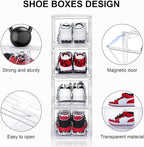 6 Pack Acrylic Shoe Boxes, Ultra Clear Shoe Boxes Stackable, Shoe Storage Box - Image 3