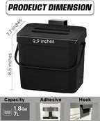 Countertop Compost Bin Kitchen, 1.8 Gallons Hanging Trash Can - Image 2