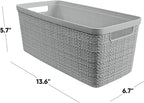Curver Jute Decorative Plastic Organization and Storage Basket Perfect Bins - Image 2
