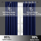 RYB HOME Blackout Curtains Small Window Decor Energy Efficiency Drapes - Image 5