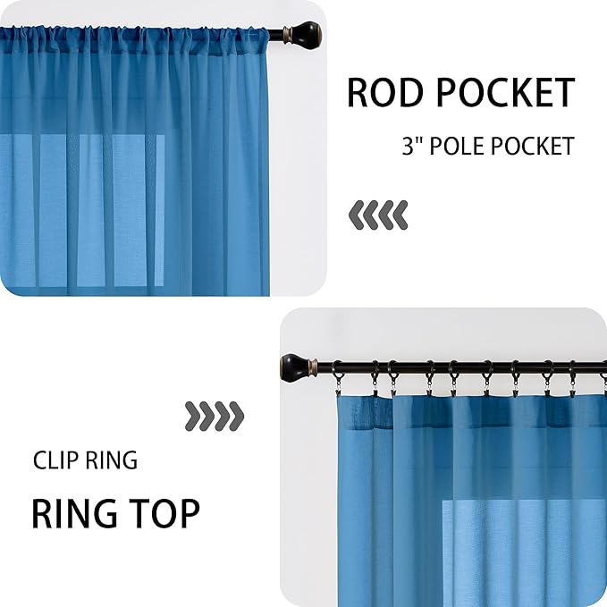 Tollpiz Sheer Curtains Closet Linen Textured Curtain Sheers Doorway Light - Image 5