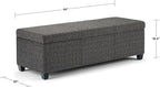 SIMPLIHOME Avalon 48 inch Wide Contemporary Rectangle Storage Ottoman Bench in - Image 3