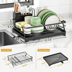 Epicano Dish Drying Rack for Kitchen Counter, Space-Saving Dish Rack, Rustproof - Image 5