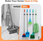 8 PCS Broom Holder Wall Mount, Upgraded Heavy Duty Mop and Broom Holder Wall - Image 4