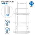 Stock Your Home (White Metal Triple Gloves Dispenser, Tissue Box Shelf - Image 3