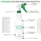 Plastic Spray Bottle 2 Pack, 32 Oz, All-Purpose Heavy Duty Spraying Bottles - Image 2