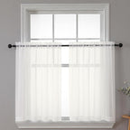 Chyhomenyc Sheer Curtains Tiers 2 Pieces Set, Light Filtering Small Curtains 24 by Chyhomenyc