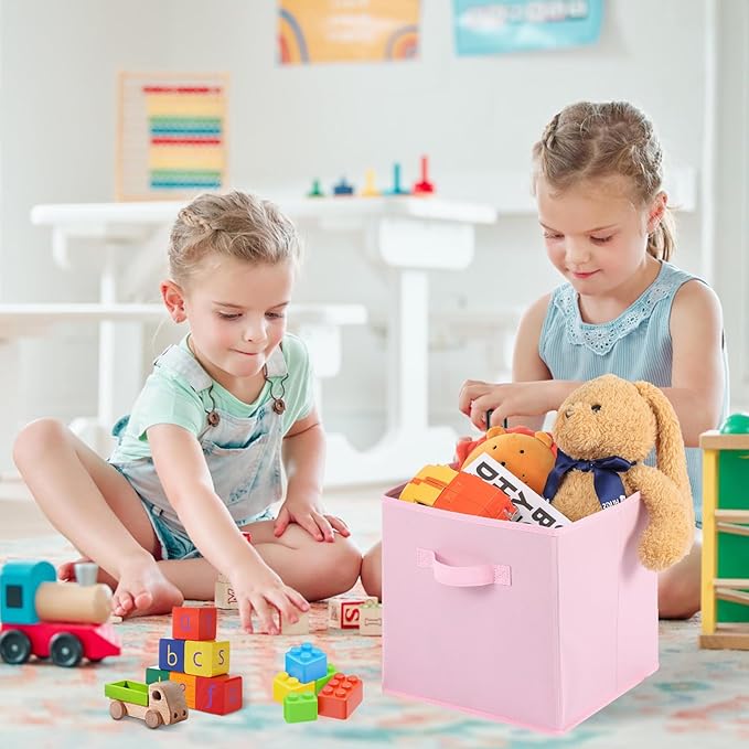 Stero 13x13x13 Inch Fabric Storage Bins 6 Pack Fun Colored Durable Storage Cubes - Image 5