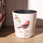 PU Leather Small Trash Can Wastebasket, Round Garbage Container Basket - Image 3