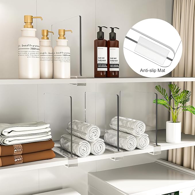 Shelf Dividers Purse Organizer for Closet: 8-Pack Acrylic Bag Storage Organizer - Image 7