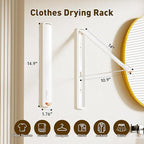 Clothes Drying Rack, Laundry Room Wall Mounted Retractable Clothes Hanger - Image 6