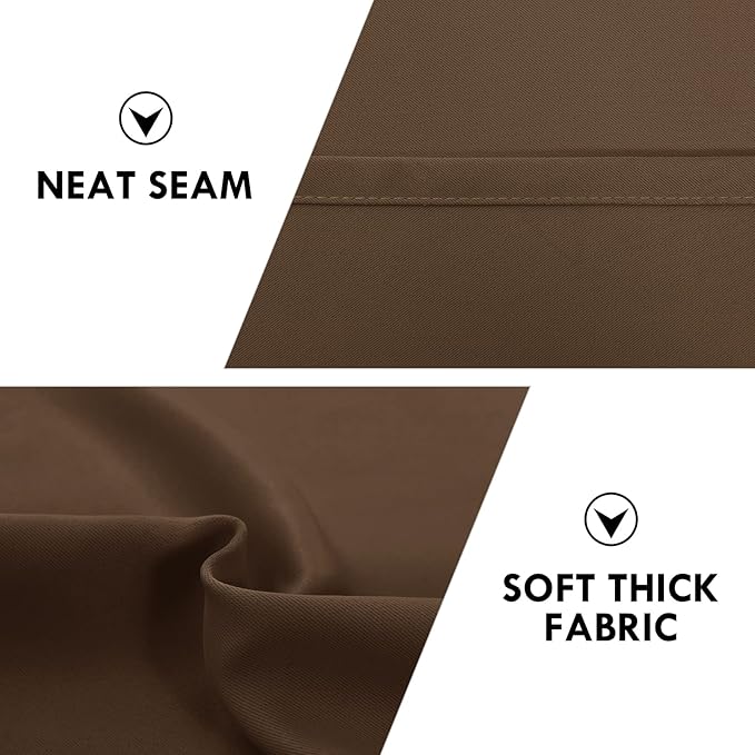 DWCN Brown Room Darkening Blackout Curtains - Image 6