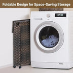 70L Slim Laundry Hamper with Lid & Wheels, 2-Park Rolling Laundry Basket with 4 - Image 8